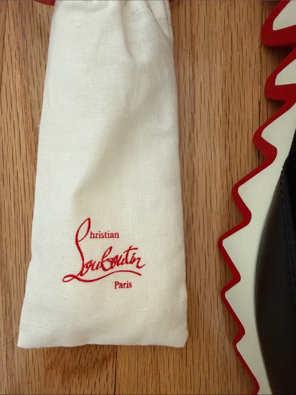 NEW Christian Louboutin Black Leather Womens Low-Top Sneakers with Red Outsole - Picture 3 of 7